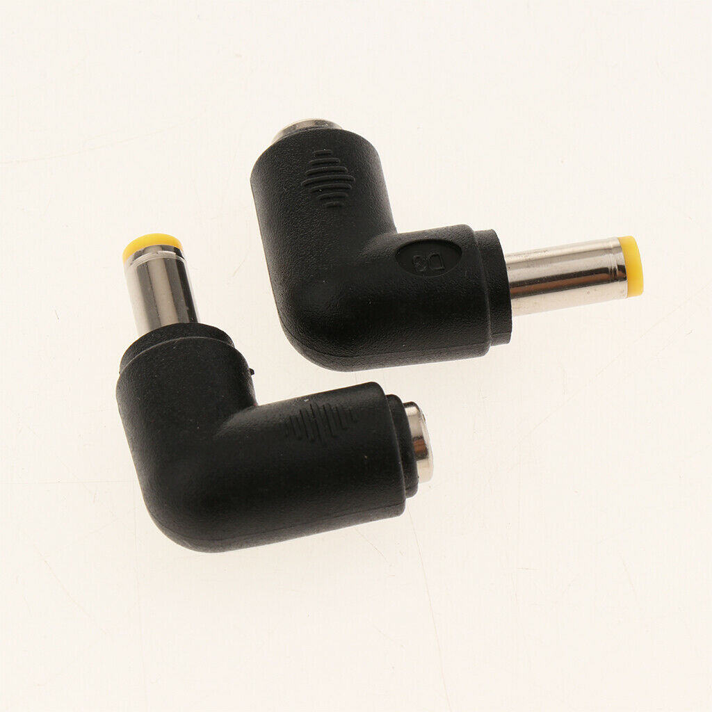 10 Pcs DC Barrel Connector 5.5 / 2.1 to 5.5 / 2.5 Adapter, Angled, Short-circuit