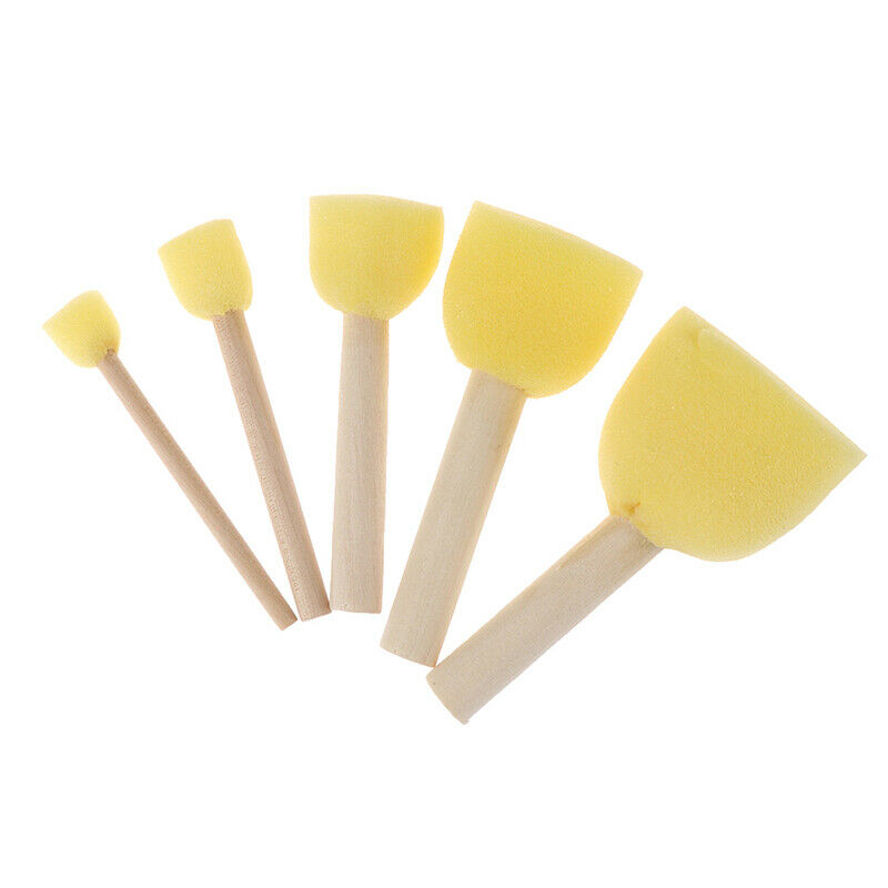 5pcs/lot Wooden Handle Sponge Rod Set Water Absorbing Clay Sculpture DIY .l8