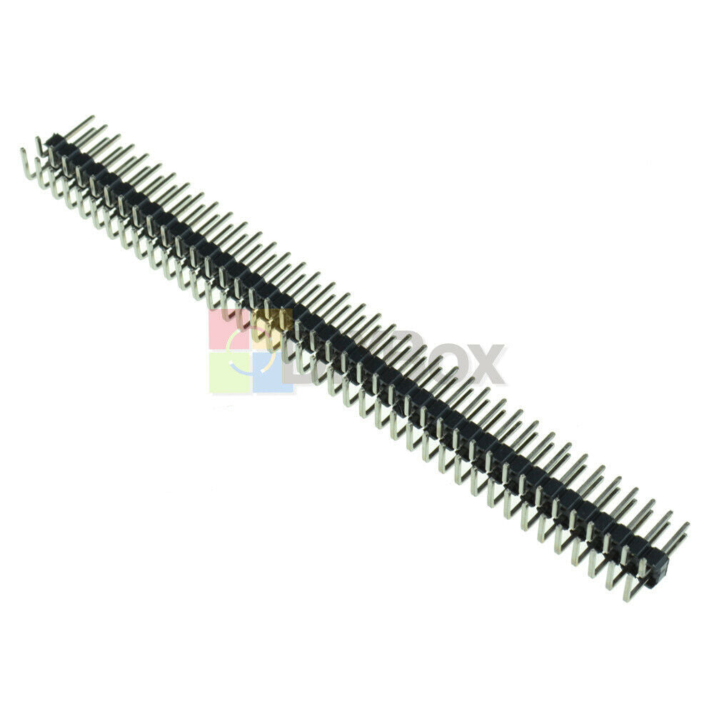 20Pcs 40PIN 2 x 40 Pin 2.54mm Pitch Male Double Row Right Angle Pin Header Strip