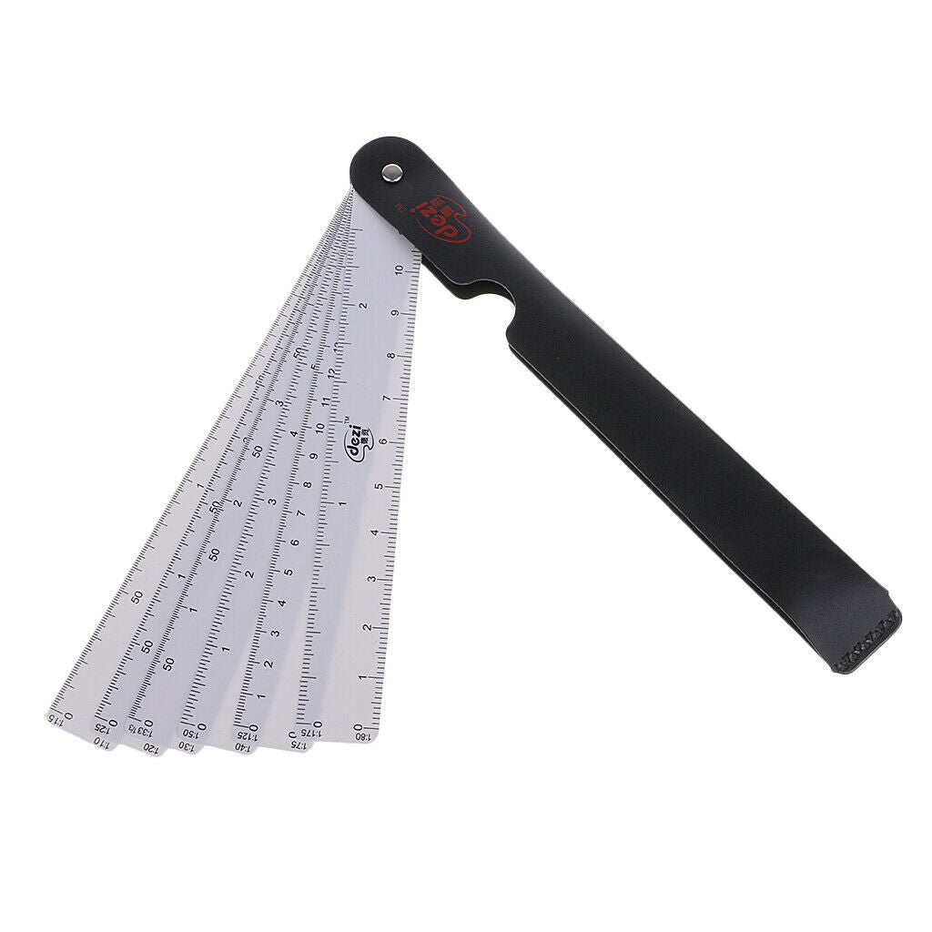 6x Folding Fan Shape Architects Scale Ruler For Graphics Multi Ratio Scale