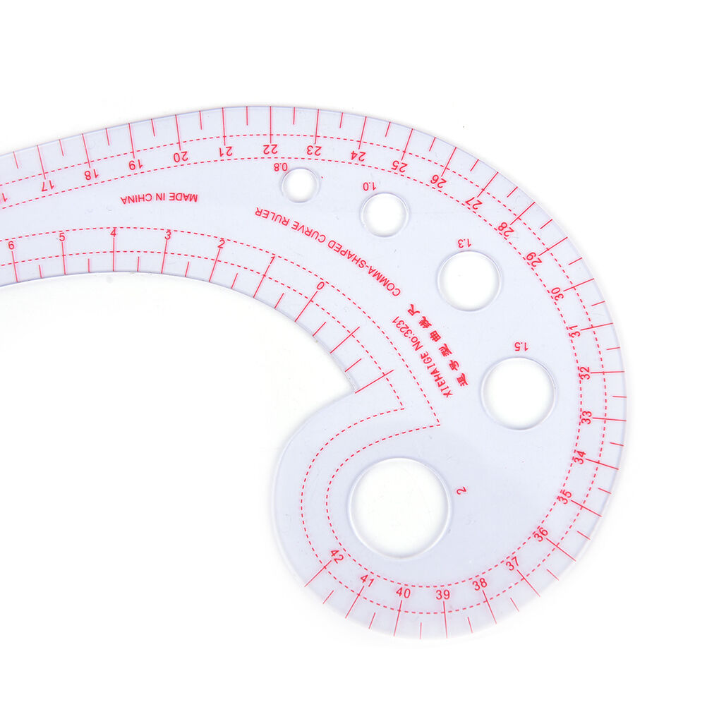 11.8" Long Comma Shaped Plastic Transparent French Curve Ruler Spl .l8