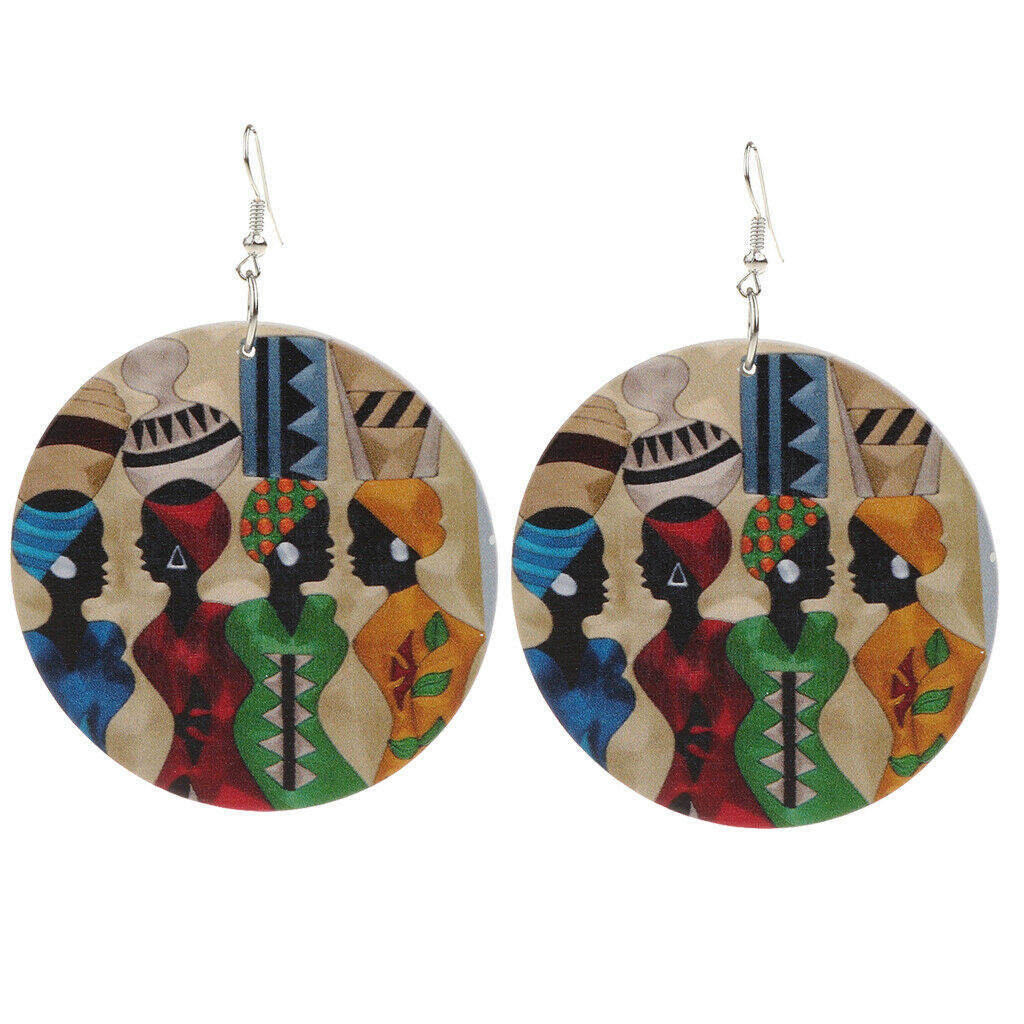 2 Pair Natural European Hot Wood Earring Personalized for Girl Birthday Gift