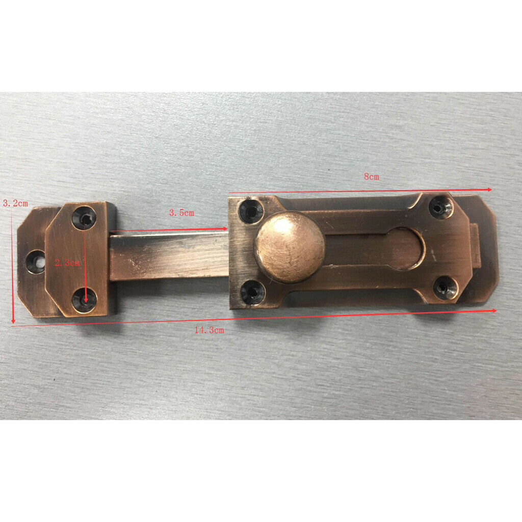 Zinc Alloy Door Slide Hasp Lock Gate Latchbolt Safety Guard Red Copper 4inch