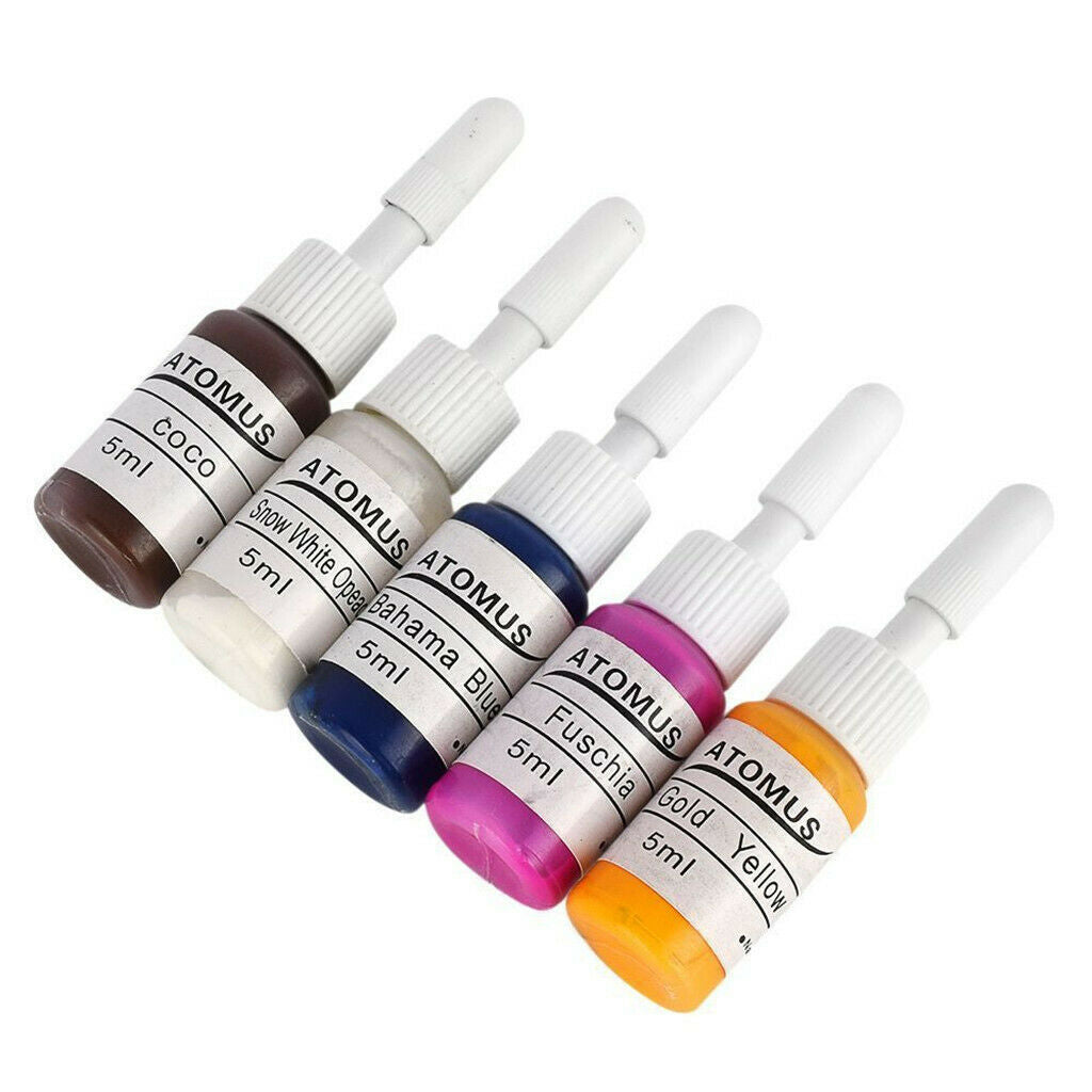 10 Colors , 0.18oz/Bottle Professional Tattoo Ink Pigment Set Permanent Makeup