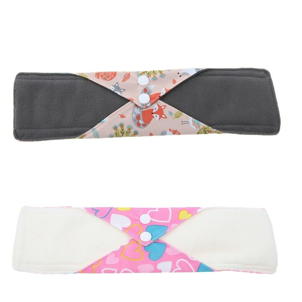 Lots 2 Heavy Flow Washable Bamboo Cloth Menstrual Pads Super-Absorbent