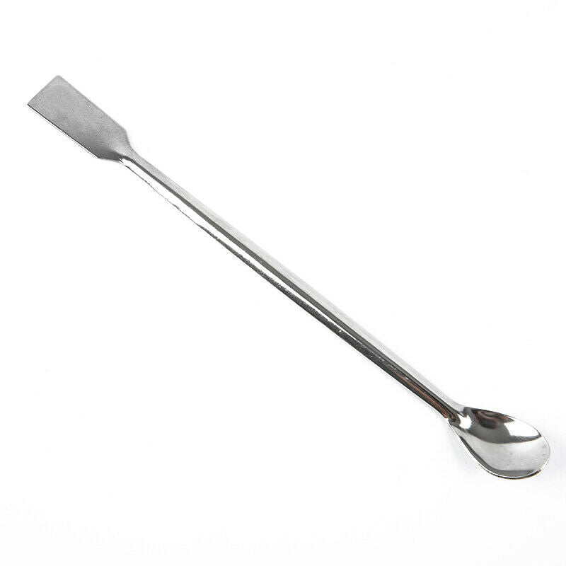 12Pcs Stainless Steel Lab Spoon Spatula Laboratory Sampling Spoon Mixing Spat TL