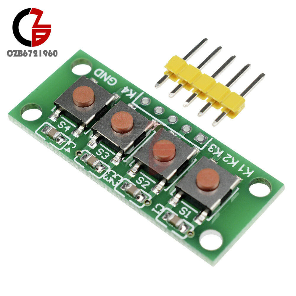 2PCS 5Pin 1x4 4 Keys Button Keypad Keyboard Breadboard Module for Arduino DIY