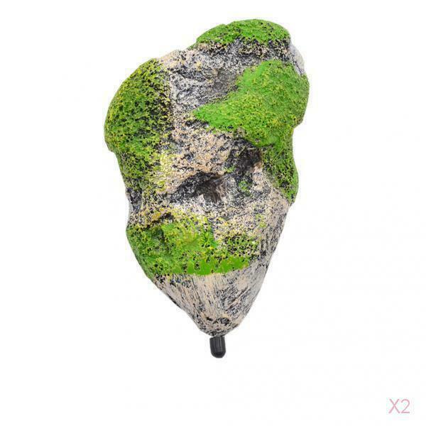 2 Pcs Floating Artificial Stone with Suction Cup for Aquarium Decoration Fish