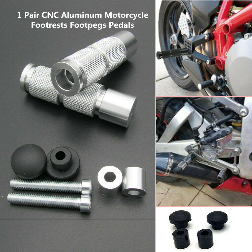 1 Pair Footrest Footpeg Foot Pedals CNC Aluminum for Motorcycle ATV Motorbike