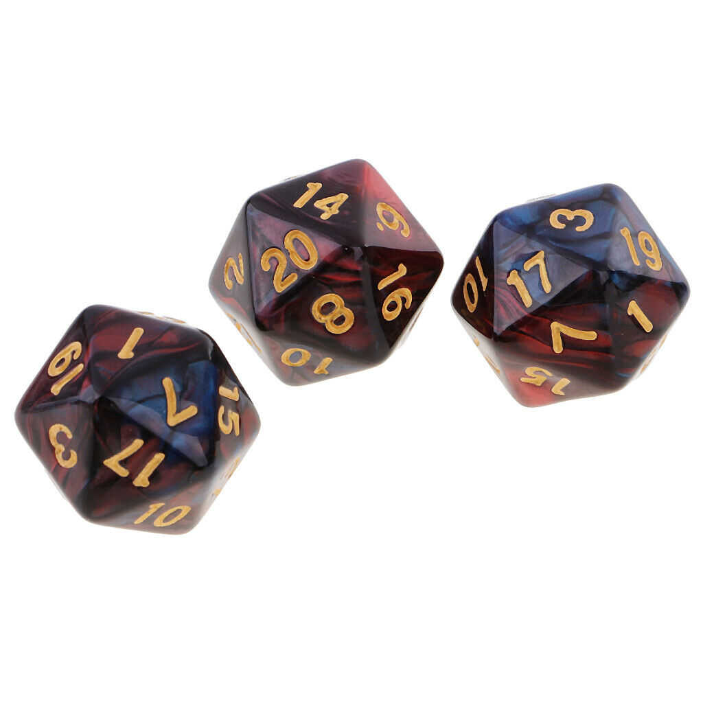 Set of 10 D20 Multi Side Dices for Board Game Toys DND Game Math Teaching
