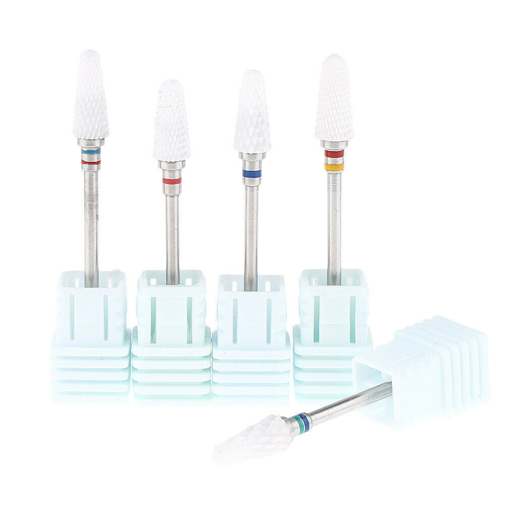 5x 3/32 "Professional Ceramic Nail Drill Cuticle Clean Tools Set