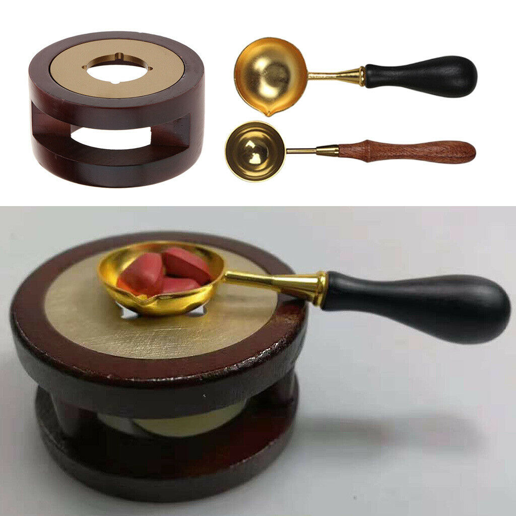 Wax Warmer Sealing Furnace Tool Stamp Sealing Sticks Stove Pot w/ Spoon A+B