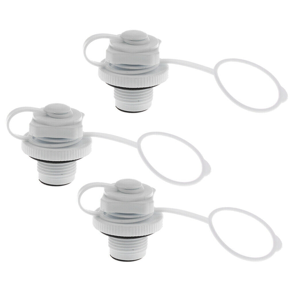 3pack Boston Valve Rubber Raft Airbed Air Valves Spiral Rib Screw Pool Lock