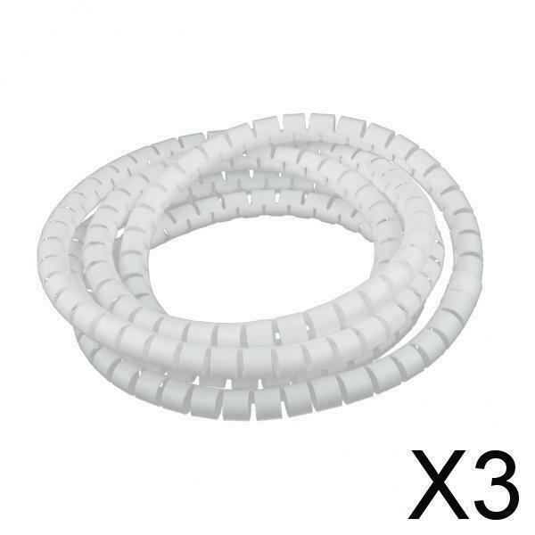 3X Cable Banding Storage Tube Wrap Tool Tidy Wire for PC as described,White