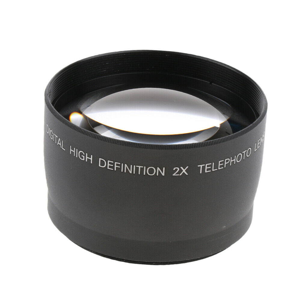 Set of 2 58 mm 2X Magnification HD Telephoto Lens for Canon DSLR Camera