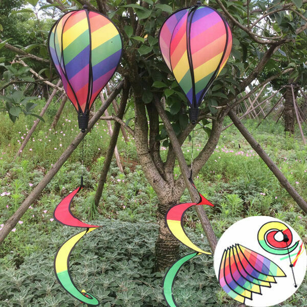 1PC Hot Air Balloon Windmill Wind Sock Spinner Garden Lawn Decor Windsocks