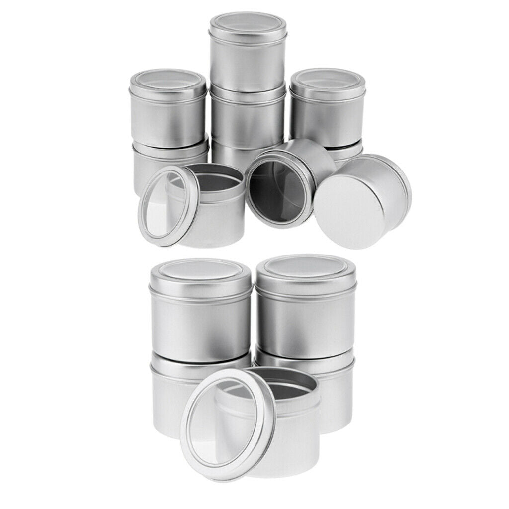 15 Pieces Round Aluminum Cans Metal Tins Jars Empty Containers for Makeup