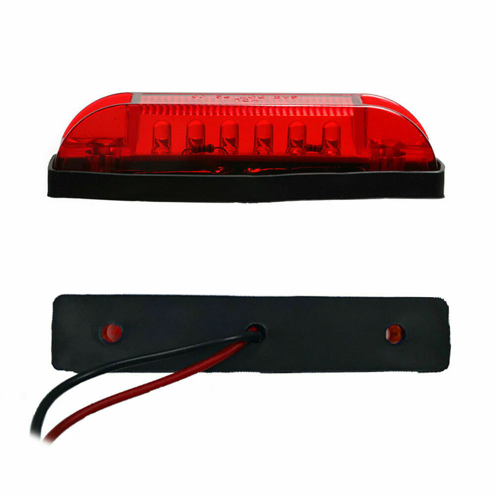 2pcs 4" Boat Navigation 6 LED Lighting RED Waterproof Marine Utility Strip Bar