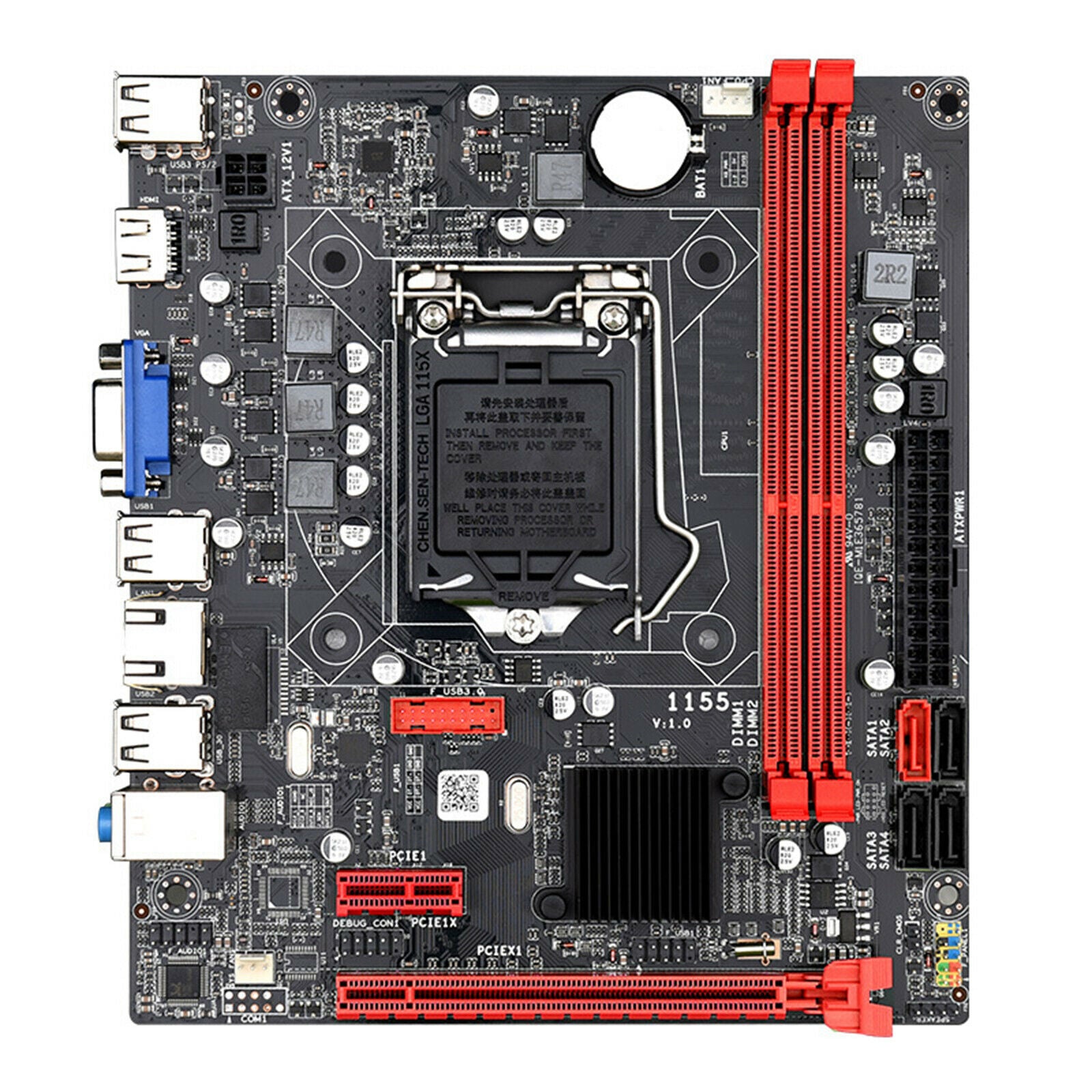 B75 1155 Gaming Motherboard High-Speed 16GB VGA HDMl 1333MHz for Desktop