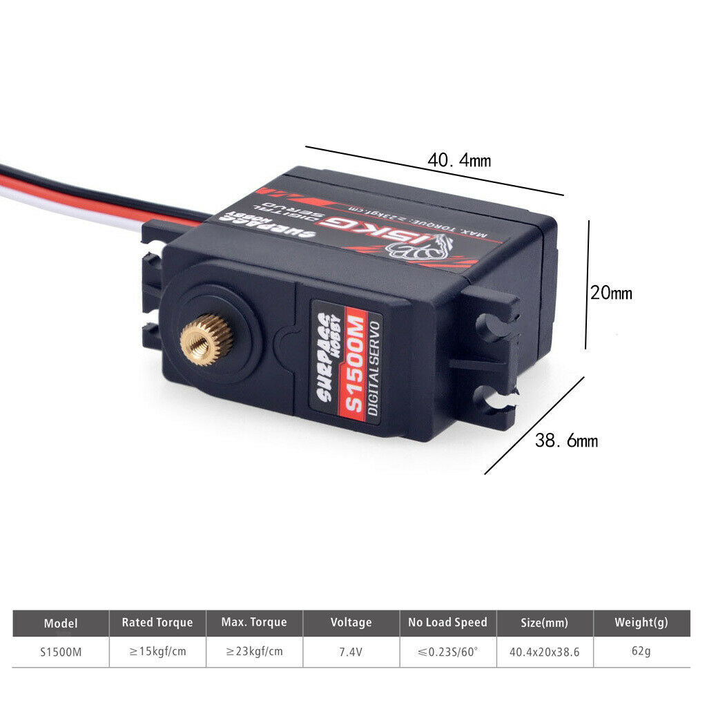 Waterproof 15KG/0.18S 6V Digital Servo for 1/10 RC Car Crawler Aircraft