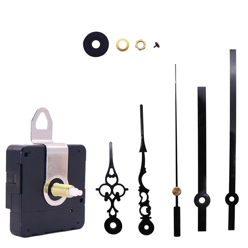 Wall Clock Movements Kits with 2 Pairs Hands, Non-Ticking Mechanism Replacement