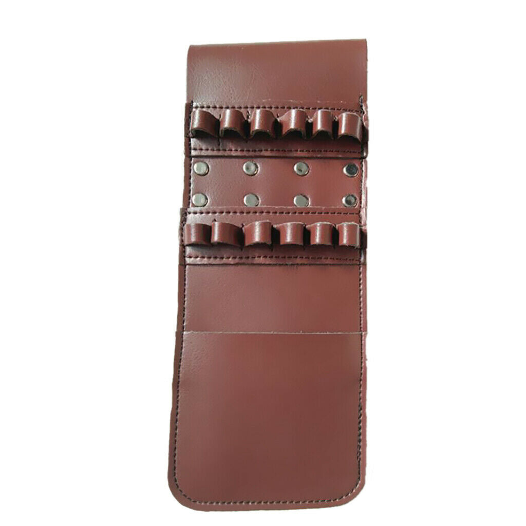 Hunting Archery Leather Arrow Quiver Pocket Holder Bag for 12 Arrow Brown