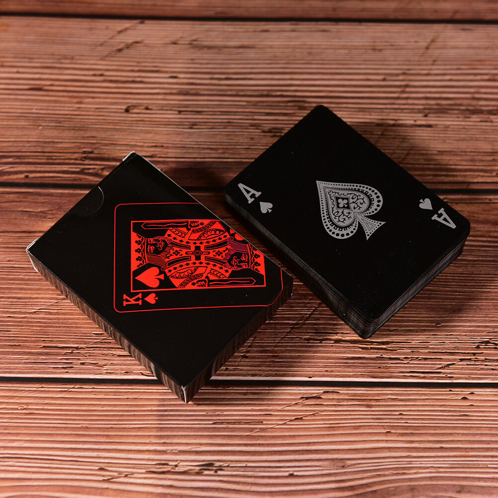 Waterproof Black Plastic Playing Cards Collection Poker Cards Board Games Pip US