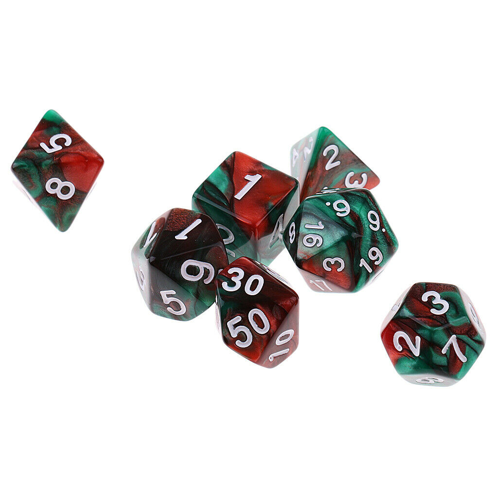 7x Arylic Polyhedral Dice for  DND Accessory+Dice Cup #1