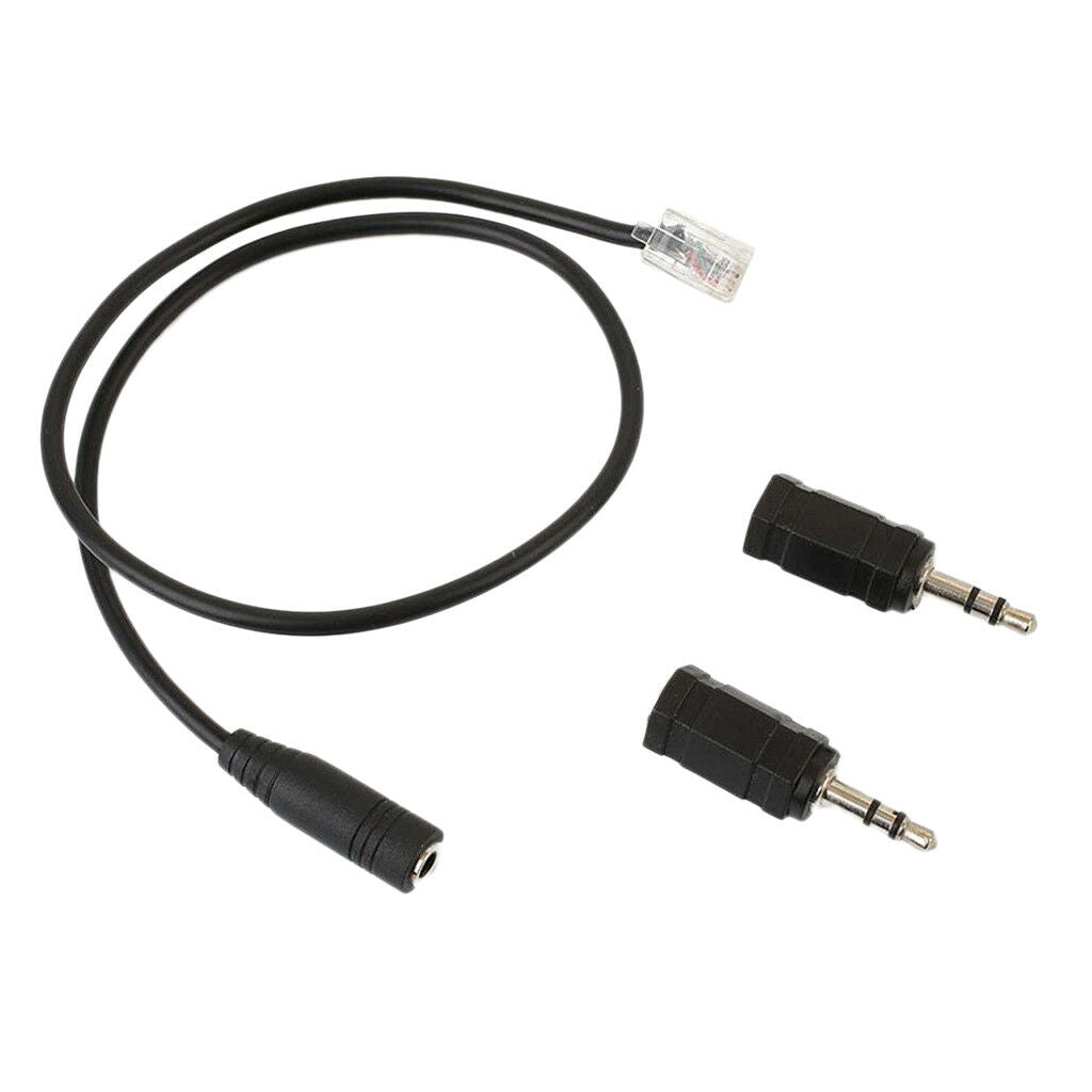 MagiDeal RJ9 to 3.5mm 2.5mm Plug Cable Connector For Telephone Headsets