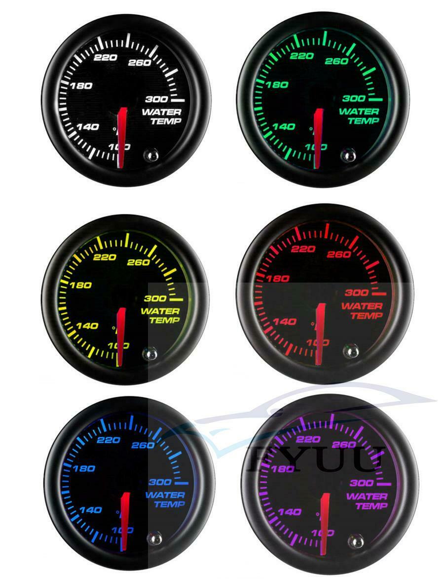 Universal Car 2"/52mm 7Colors LED Water Coolant Temperature Temp Gauge Meter -°F