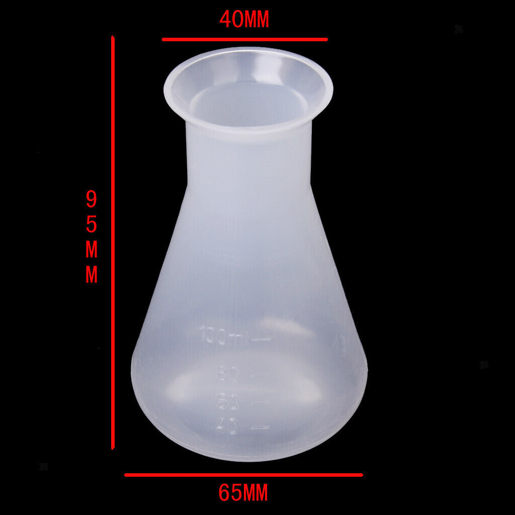 100ml+250ml Graduated Conical Erlenmeyer Flask Container Bottle Lab Measure
