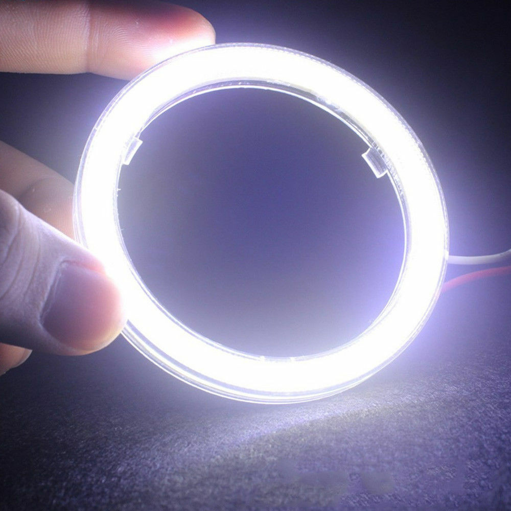 60LED 70mm Universal Auto COB Angel Eyes Warning Headlight Halo Ring Drving Lamp