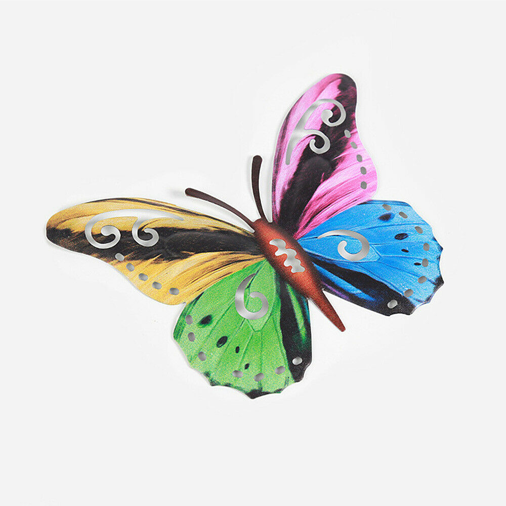 4Pcs Small Metal Butterfly Garden Home Wall Art Ornaments Wrought Iron Hanging