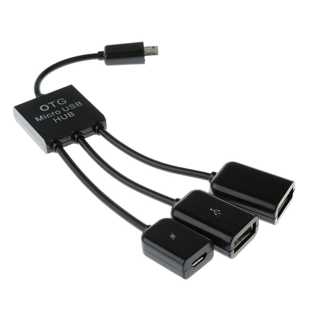 3in1 Micro USB OTG Hub Host Extension Adapter Cable For Phone Tablet