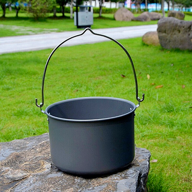 4LOutdoor Aluminium Big Pot Camping Hanging Pot Cookware Pot Cooking Picnic