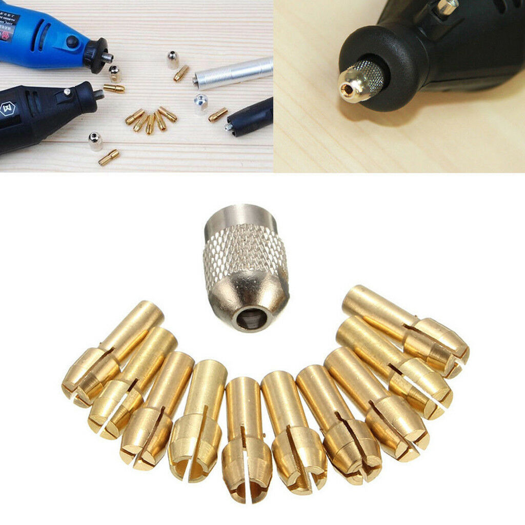 10pcs Durable 0.5-3.2mm Drill Chucks Collet Bits 4.8mm Shank Power Tool