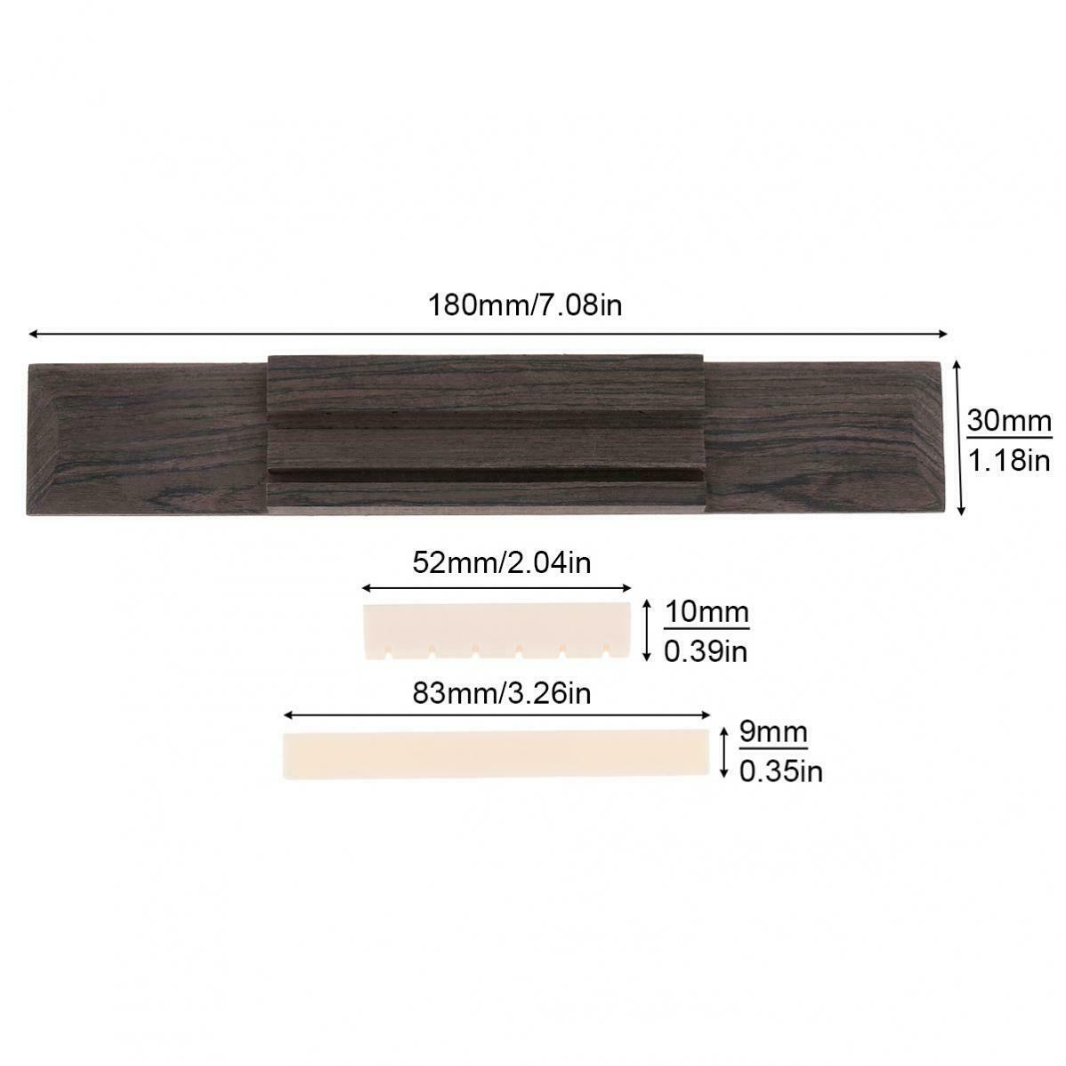 1 Set Rosewood Classical Guitar Bridge Pad+Saddle/Nut for 40 41 Inch Guitar Part