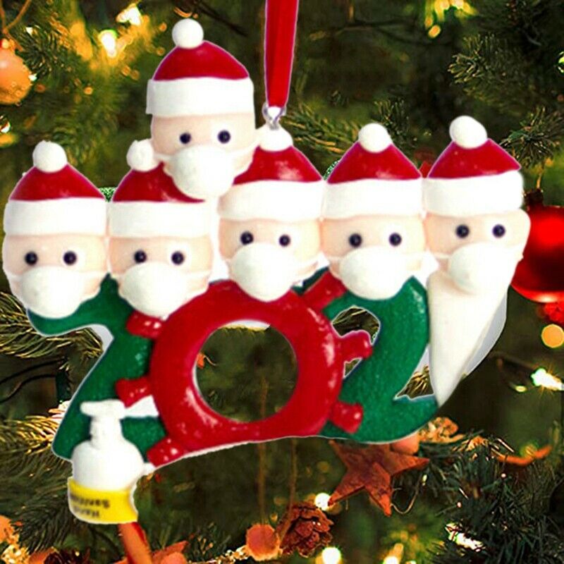 DIY Name Blessings Soft Clay  Snowman Christmas Tree Hanging Pendant 6Pcs K1B4