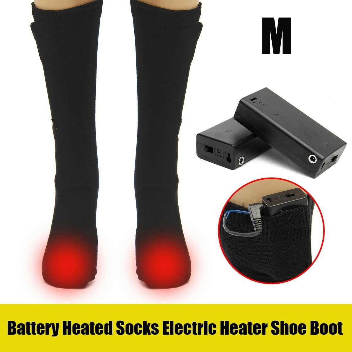 Rechargeable Electric Heating Insoles Thicken Electric Heated Socks USB Battery