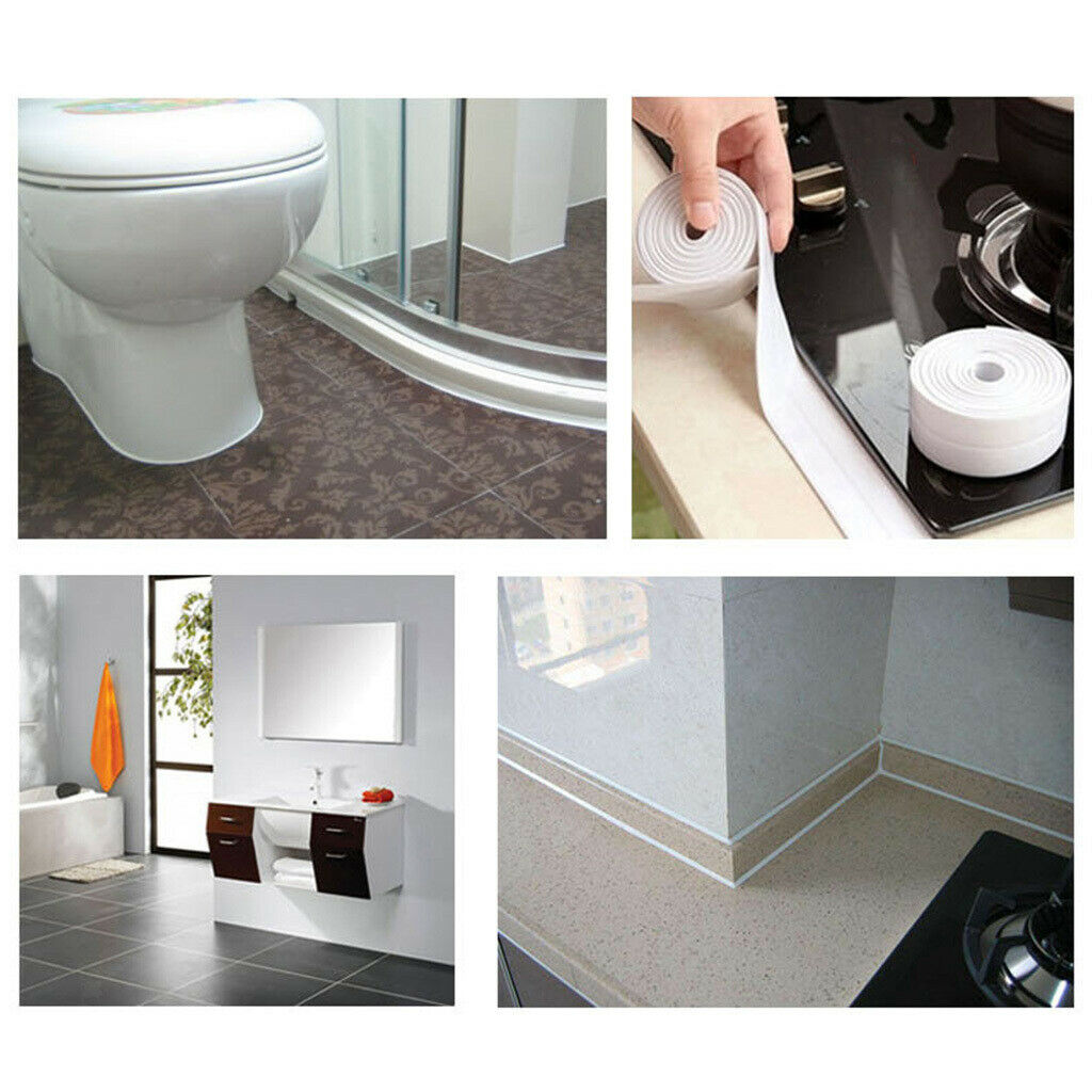 2 Pcs 1M Self Adhesive Sealing Tapes for Bathroom Floor Repair Caulk Strip