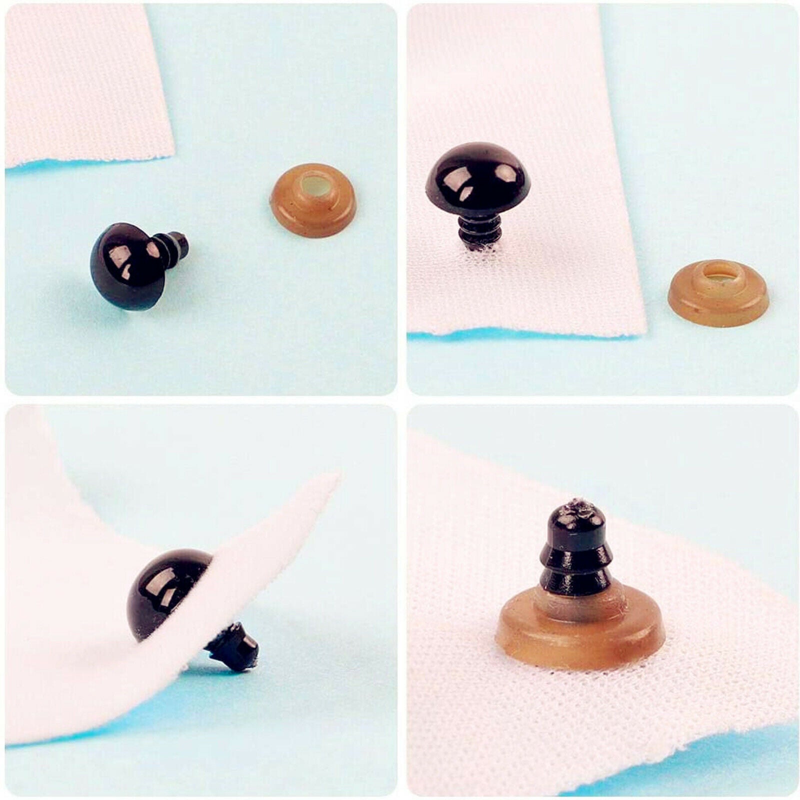 Safety Eyes Noses with Washers for DIY Making Animal Toys Projects Black