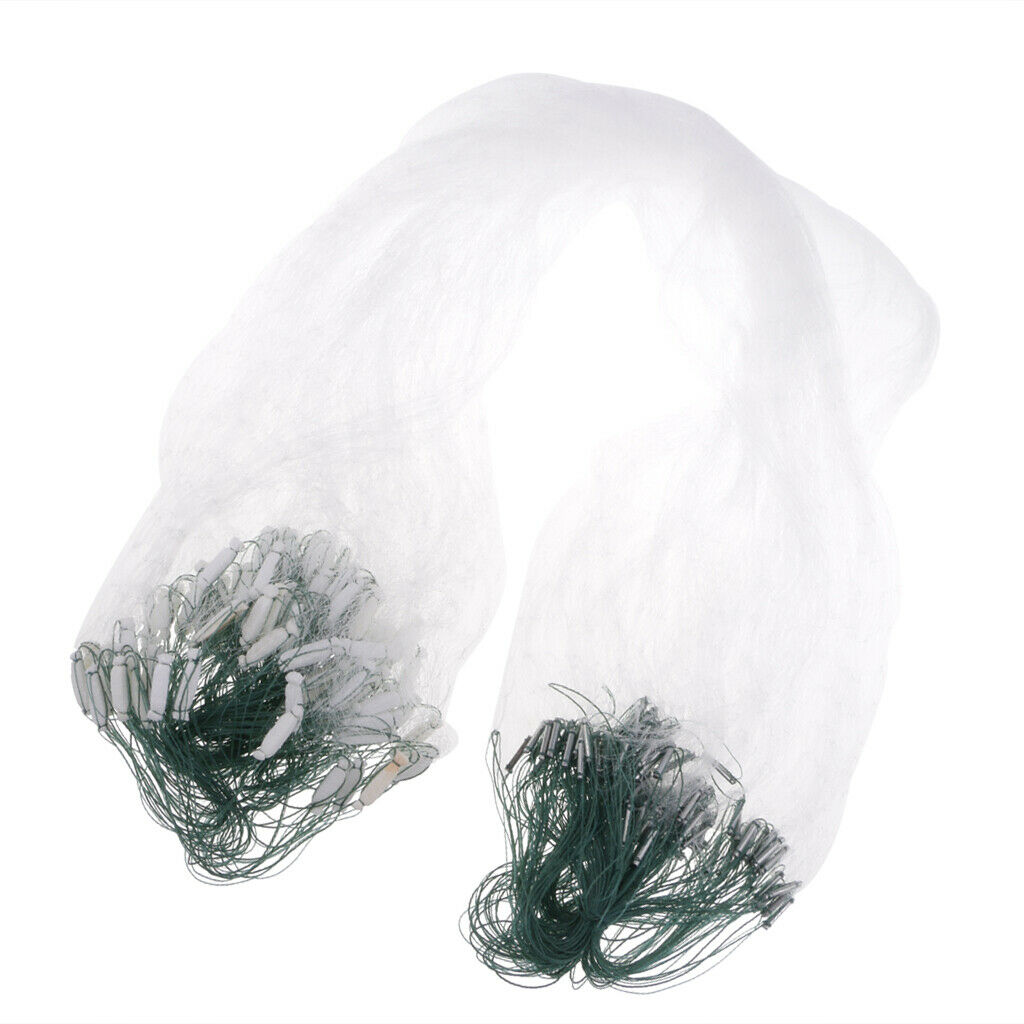 Fishing Gill Net with Floating  1x20m Sticky Polyethylene Green White Net