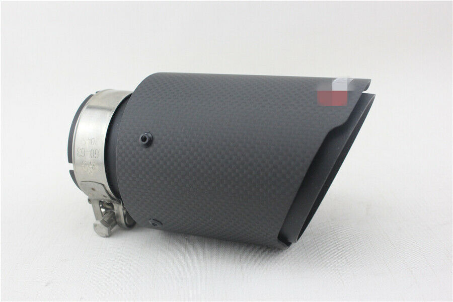 63mm Car Universal End Pipes Carbon Fiber Mattle Black Exhaust Tip Brand New
