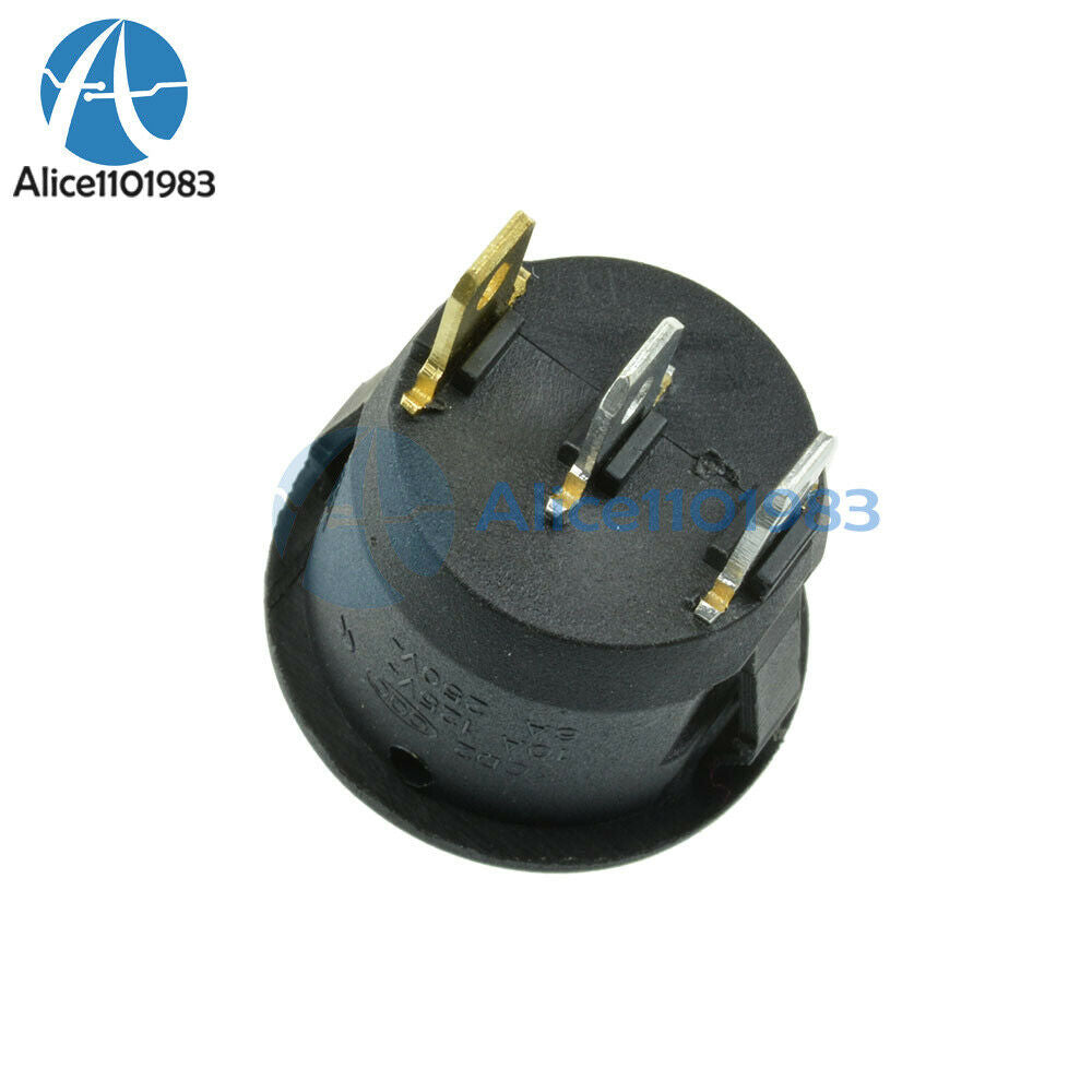 50PCS Mini Round 3Pin Blue SPDT ON-OFF Rocker Switch Snap-in 6A/250V 10A/125V