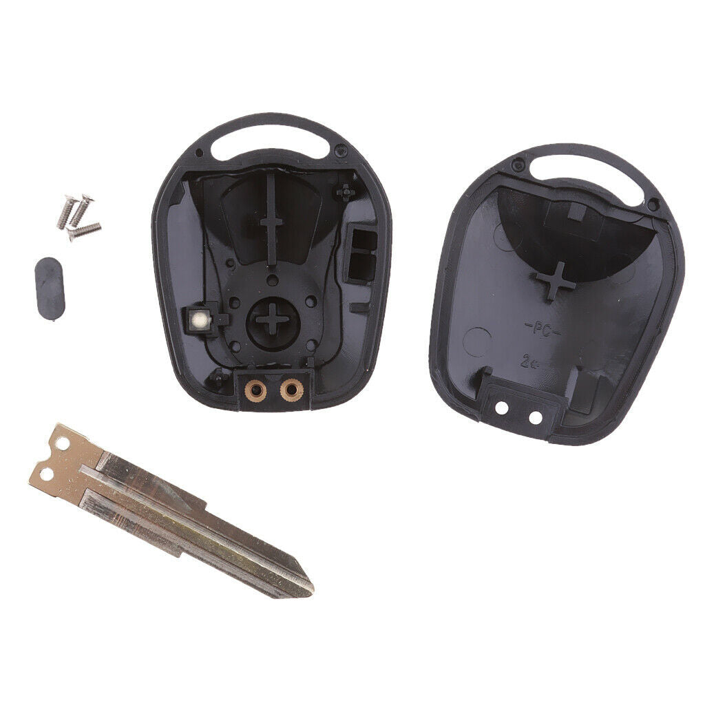 Replacement Remote Key Case Cover Fob Shell 2-Button Fit for Ssangyong Black