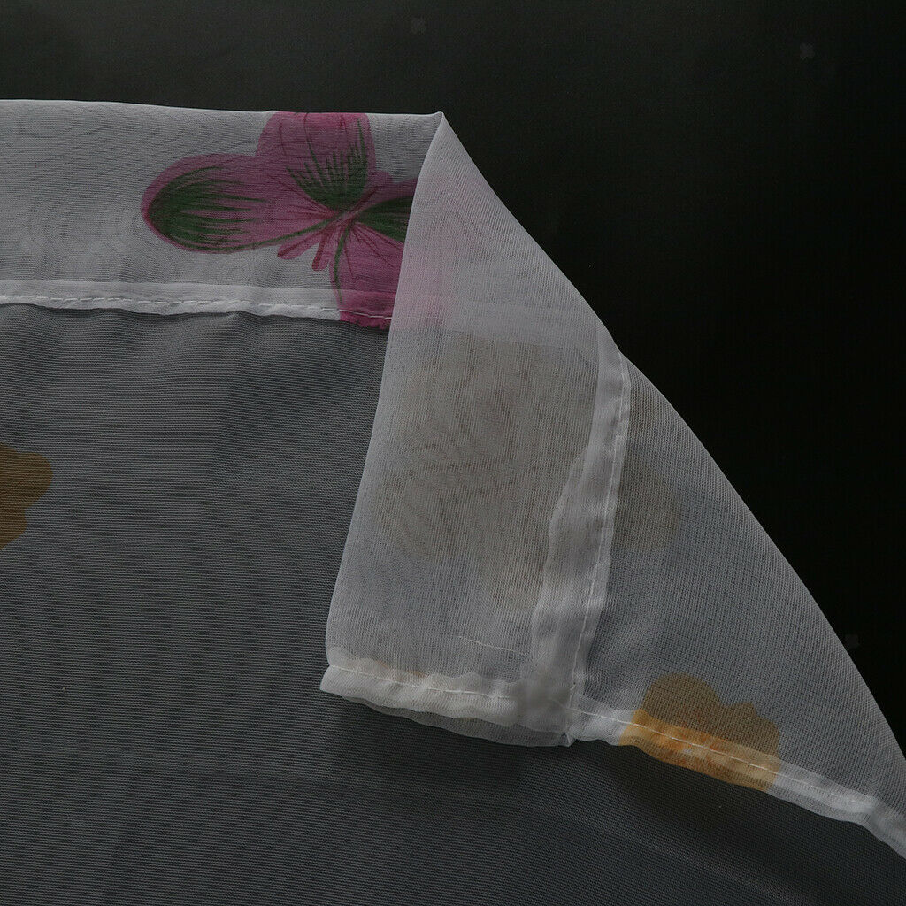 Butterfly Print Sheer Curtains Window Voile Panels for Bedroom 270x100cm