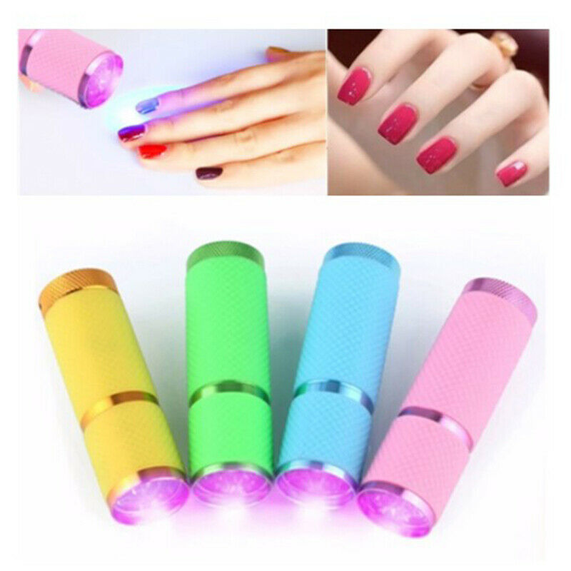 Portable Mini UV 9 LED Purple Light Nail Dryer Curing Lamp Flashlight To XC