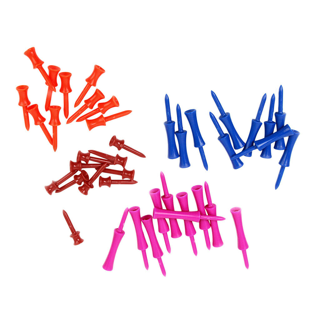 Golf Tees - 40 Pieces - Plastic Golf Tees of Different Colors And Lengths
