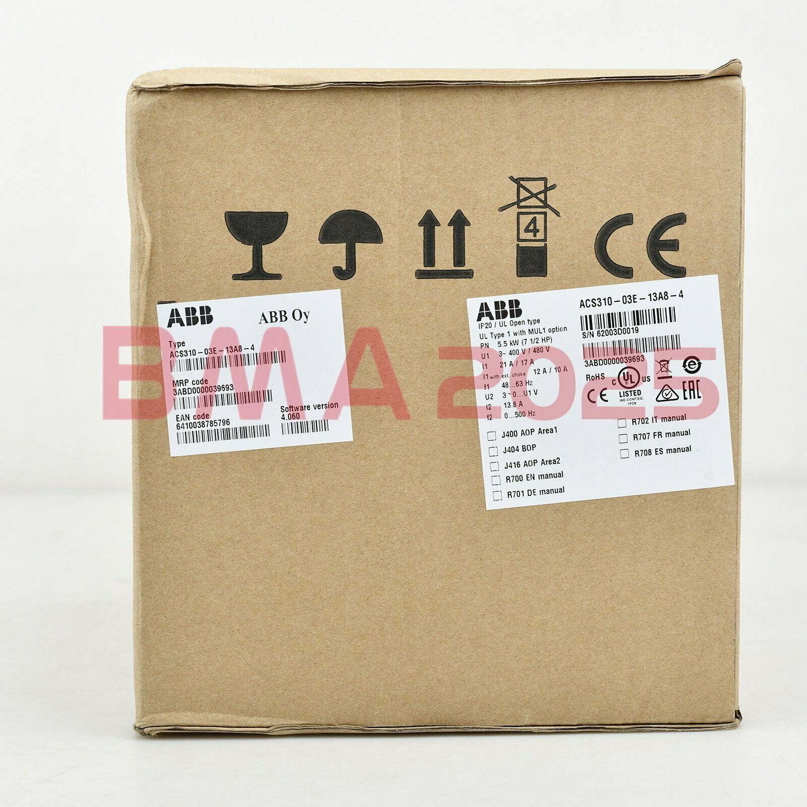1PC Brand New ACS310-03E-13A8-4 inverter 5.5KW 1year warranty DHL free Ship AB9T