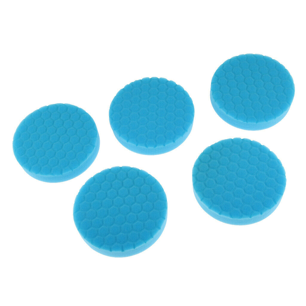 5pcs 3in Car Polishing Pads Buffing Sponge Pads Durable Cleaning Tool Blue